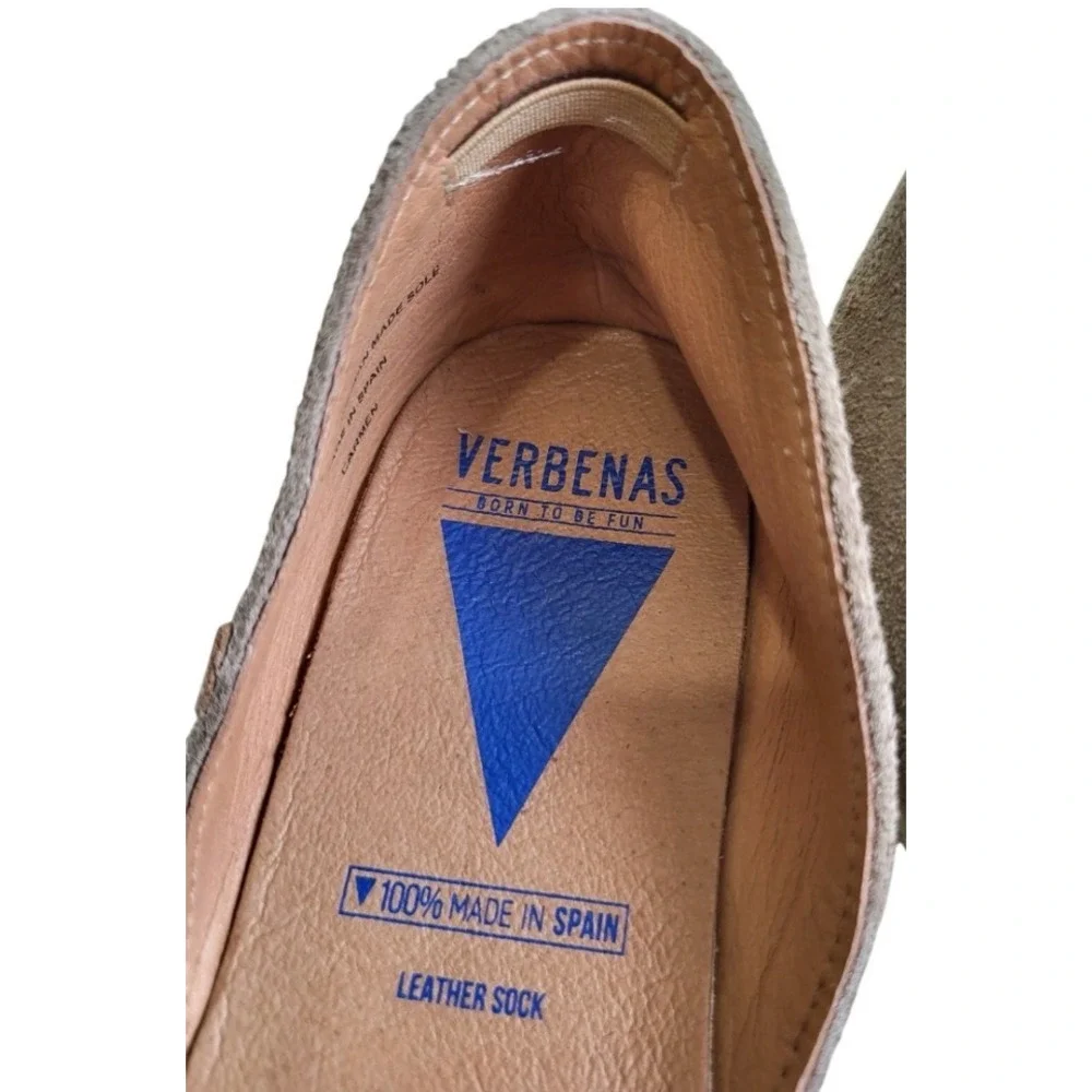Verbenas Carmen Women's EU 40 Taupe Suede Espadrille Flats Mediterranean